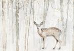 Bosdieren fotobehang Hert in Bos, aquarel, Muurdeco4kids, Nieuw, Wanddecoratie, Verzenden