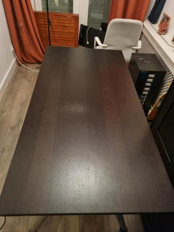 Ikea Galant Bureau 160x80 hout antraciet bruin zwart - afbeelding 3