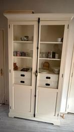 Mooie servieskast met glazen deuren, Ophalen, 100 tot 150 cm, Zo goed als nieuw, Met lade(s)