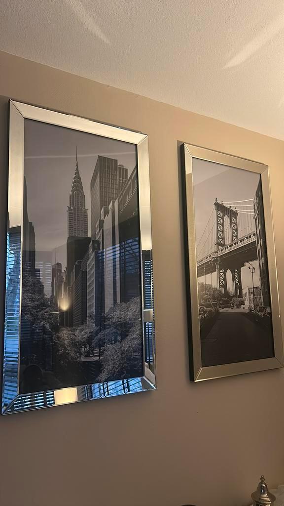 Spiegellijsten met posters te koop - Eric Kuster style, Huis en Inrichting, Woonaccessoires | Lijsten, Zo goed als nieuw, 75 cm of meer