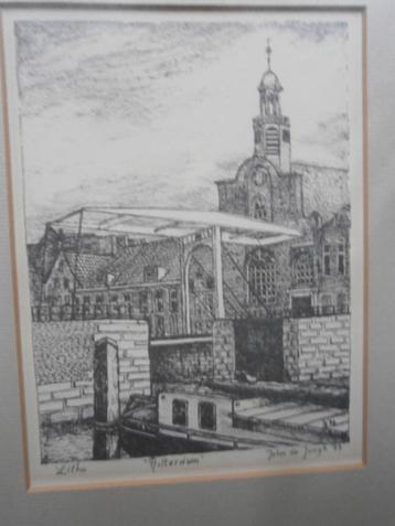 Delfshaven, 2 Litho,s,  van John de Jongh  beschikbaar voor biedingen