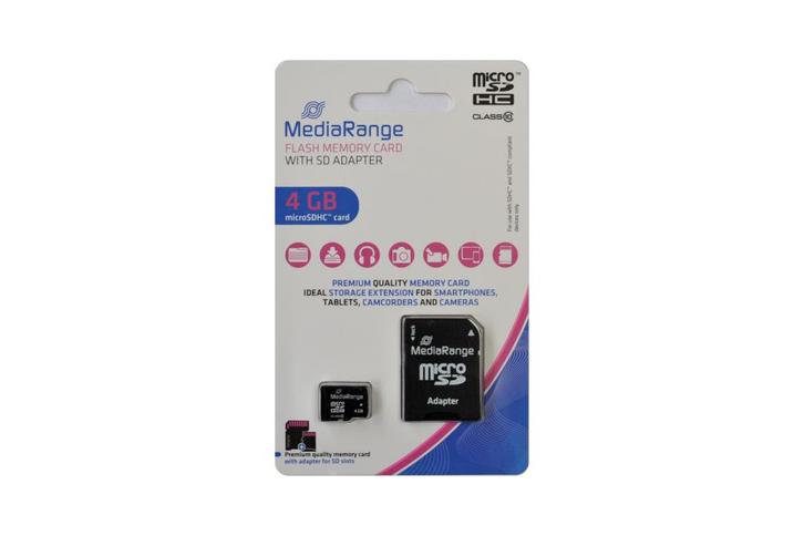 MediaRange 4GB microSDHC geheugenkaart, Audio, Tv en Foto, Fotografie | Geheugenkaarten, Nieuw, MicroSDHC, 4 GB, Fotocamera, Ophalen of Verzenden