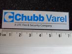 sticker Chubb Varel logo utc fire & security company, Verzenden, Zo goed als nieuw, Bedrijf of Vereniging