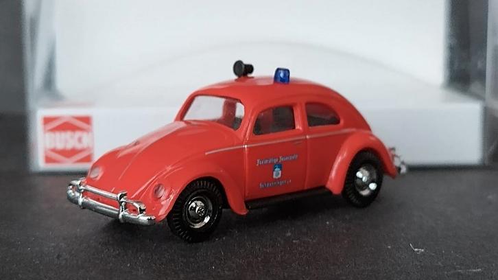 Volkswagen VW Kever Käfer 1200 Bril Feuerwehr Busch pol, Hobby en Vrije tijd, Modelauto's | 1:87, Verzenden