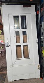 Massieve hardhouten deur, Doe-het-zelf en Verbouw, Deuren en Horren, Ophalen, Gebruikt, Buitendeur, 200 tot 215 cm