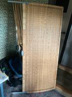 Rieten Bed, stalen frame 160x200 incl Lattenbodems/Matrassen, Ophalen, Gebruikt, Beige, Tweepersoons