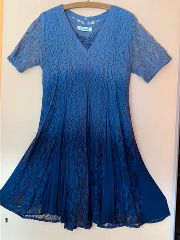 Vintage boho blauwe kanten jurk mt M/L beschikbaar voor biedingen