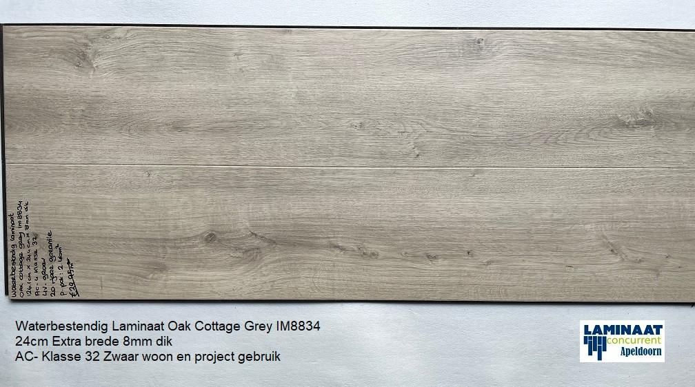 Waterbestendig Laminaat Oak Cottage Grey 8834 24cm breed, Huis en Inrichting, Stoffering | Vloerbedekking, Nieuw, Laminaat, Grijs