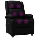 Lekkere massagestoel van zwart kunstleer, Huis en Inrichting, Fauteuils, Ophalen, Overige materialen, Relax, Gebruikt