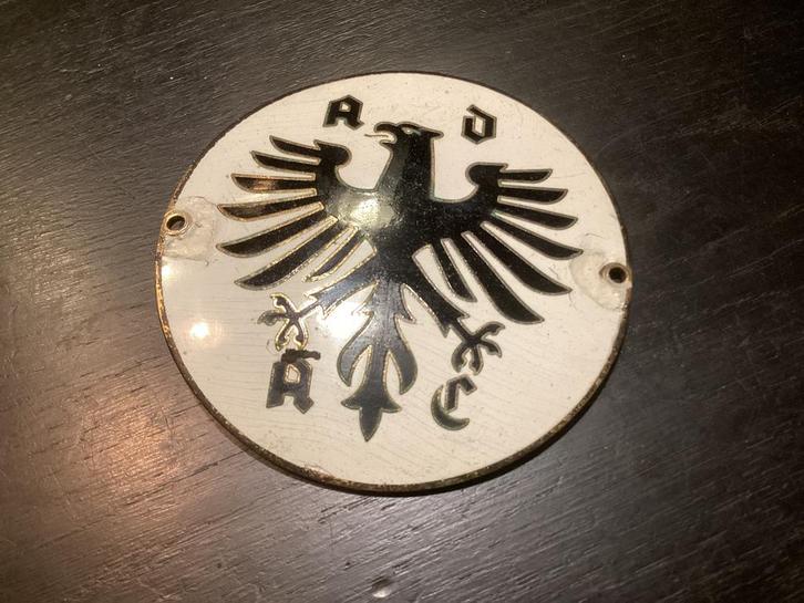Vintage groot emaille ADAC auto embleem, schildje, Antiek en Kunst, Antiek | Emaille, Ophalen of Verzenden