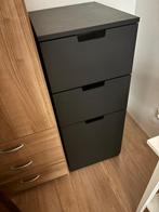 Ladekast zwart/antraciet met 3 lades, 40x47x99cm (NORDLI), Huis en Inrichting, Ophalen, Minder dan 50 cm, Zo goed als nieuw, 3 of 4 laden