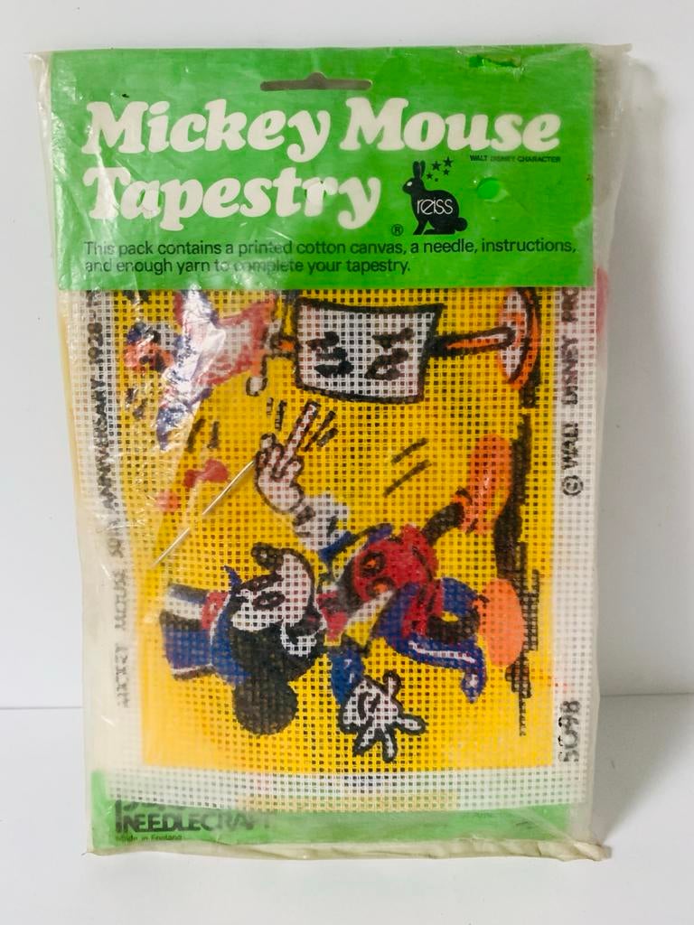 Vintage Mickey Mouse Borduurpakket - Tapestry borduren, Verzenden, Mickey Mouse, Zo goed als nieuw, Overige typen