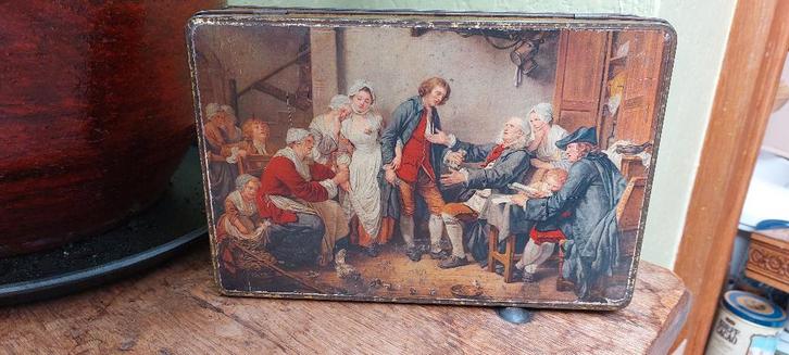 Prachtige oude blikken doos Superchocolade Jacques, Verzamelen, Blikken, Zo goed als nieuw, Koek(jes), Overige merken, Ophalen of Verzenden