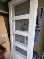 binnendeur met glas wit, Ophalen, Gebruikt, 80 tot 100 cm, 215 cm of meer