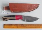 Handgesmeed Damast mes met lederen schede. FZL52., Ophalen of Verzenden, Nieuw