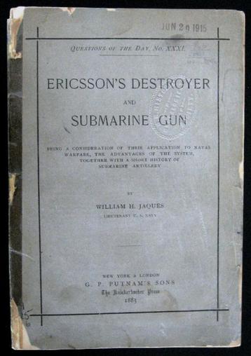Ericsson's Destroyer & Submarine Gun 1885 onderzeeërs beschikbaar voor biedingen