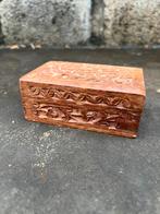Vintage teak-houten postzegel doosje, Antiek en Kunst, Ophalen of Verzenden
