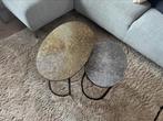 Richmond look metaal salontafel tafels set goud en zilver, Huis en Inrichting, Tafels | Salontafels, Ophalen, Rond, 50 tot 100 cm