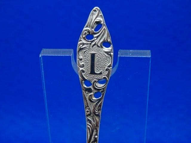 Lepeltje: L Letterlepeltje 5, Antiek en Kunst, Antiek | Bestek, Verzenden