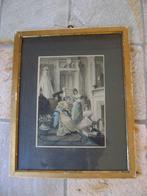 Oude litho - Welgestelde familie viert Sinterklaas, Ophalen of Verzenden