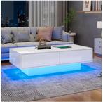 Moderne hoogglans salontafel in wit, Huis en Inrichting, Tafels | Salontafels, Ophalen, Overige materialen, 100 tot 150 cm, Nieuw