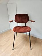 Stoel met armleuning, terracotta velours., Ophalen, Overige kleuren, Zo goed als nieuw, Eén