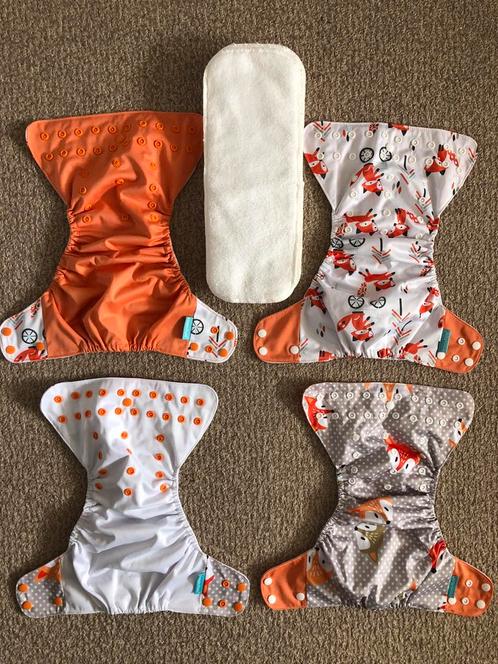 4 Nieuwe Happy Flute duurzame/wasbare luiers + inleggers, Kinderen en Baby's, Badjes en Verzorging, Nieuw, Overige typen, Overige merken