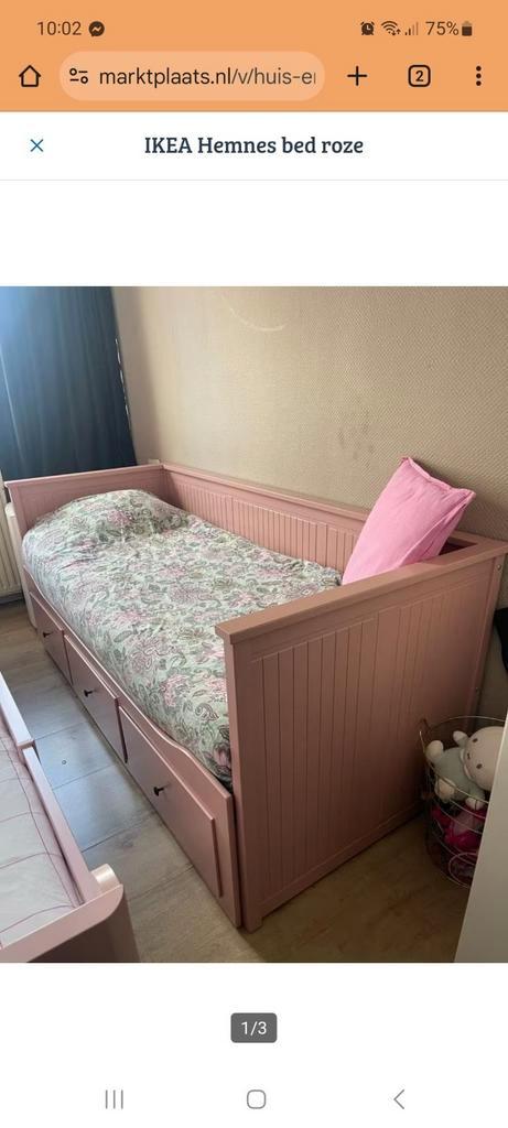 Hemnes uitschuifbaar bed, Huis en Inrichting, Slaapkamer | Bedden, Zo goed als nieuw, Tweepersoons, 80 cm, 200 cm, Hout, Overige kleuren