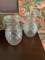2 mooie vintage glazen vazen/vintage ananas vaas, Huis en Inrichting, Ophalen of Verzenden, Gebruikt