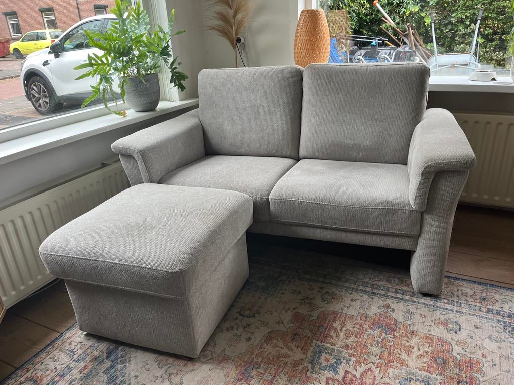 Tweezitsbank + hocker, Ophalen, 150 tot 200 cm, Tweepersoons, 75 tot 100 cm