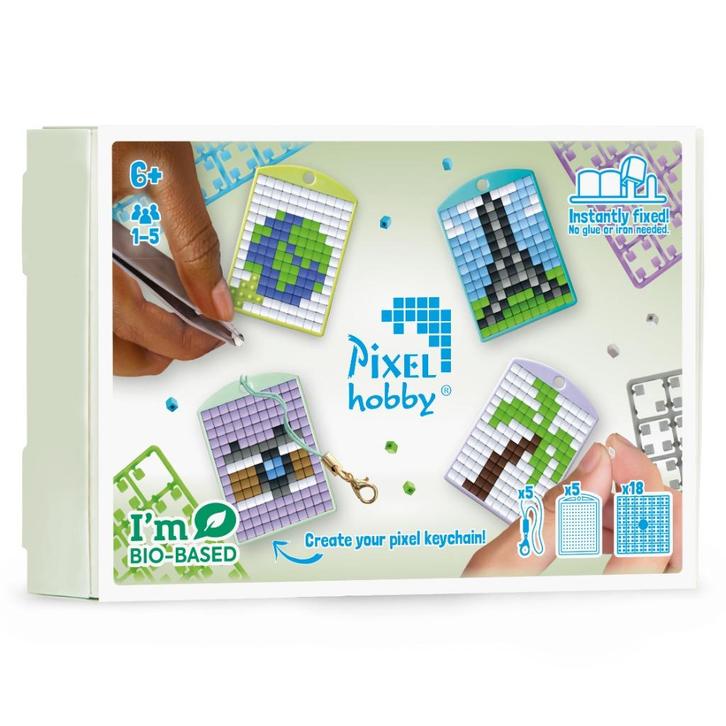 Pixelhobby medaillon thema box reizen sleutelhangers 23901, Hobby en Vrije tijd, Knutselen, Nieuw, Materiaal, Ophalen of Verzenden