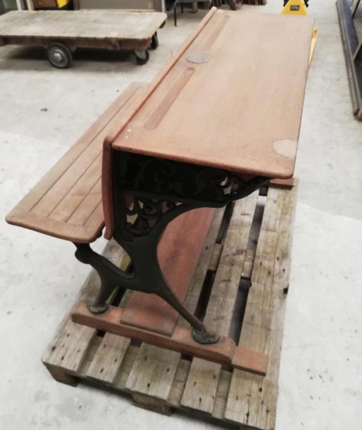 Supergave antieke lessenaar met opklapbaar bankje voorzijde, Antiek en Kunst, Curiosa en Brocante, Ophalen
