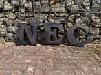 Metalen letters ‘NEC’, Ophalen of Verzenden, Zo goed als nieuw, X, X