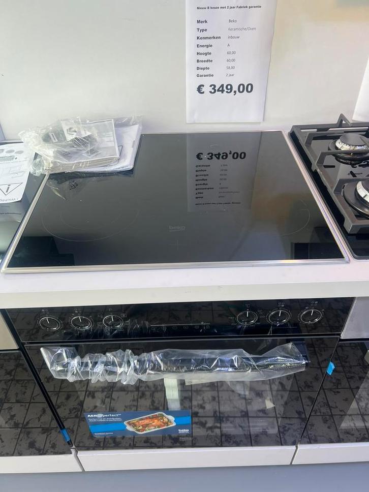 Beko keramische fornuis inbouw met keramische kookplaat nieu, Witgoed en Apparatuur, Fornuizen, Nieuw, Inbouw, Keramisch, 4 kookzones