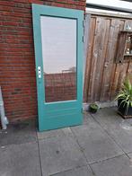 Hardhouten deur met dubbelglas 83.0 x201 5, Ophalen of Verzenden, Gebruikt, Buitendeur, 200 tot 215 cm