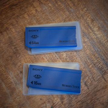 2X Sony Memory Stick MSA 64MB en 16MB