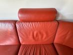 Terracotta leren Montel bank, Ophalen, 250 tot 300 cm, Gebruikt, Minder dan 75 cm