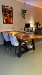 Massief eikenhouten tafel te koop!, Ophalen, Gebruikt, Eikenhout, 200 cm of meer