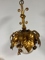 vergulde hanglamp . Ontworpen door Banci Firenze jaren 60, Huis en Inrichting, Lampen | Kroonluchters, Ophalen of Verzenden, Zo goed als nieuw