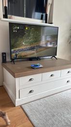 Mooie solide salontafel creme wit met hout, Huis en Inrichting, Kasten | Televisiemeubels, Ophalen, Gebruikt, 100 tot 150 cm, 50 tot 100 cm