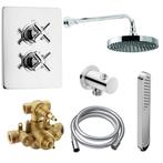 Huber Suite inbouw thermostaat doucheset 2-weg chroom, Ophalen of Verzenden, Nieuw, Chroom, Douche