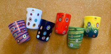 Vintage murano glazen, Italy, dogi murano, retro bekers beschikbaar voor biedingen