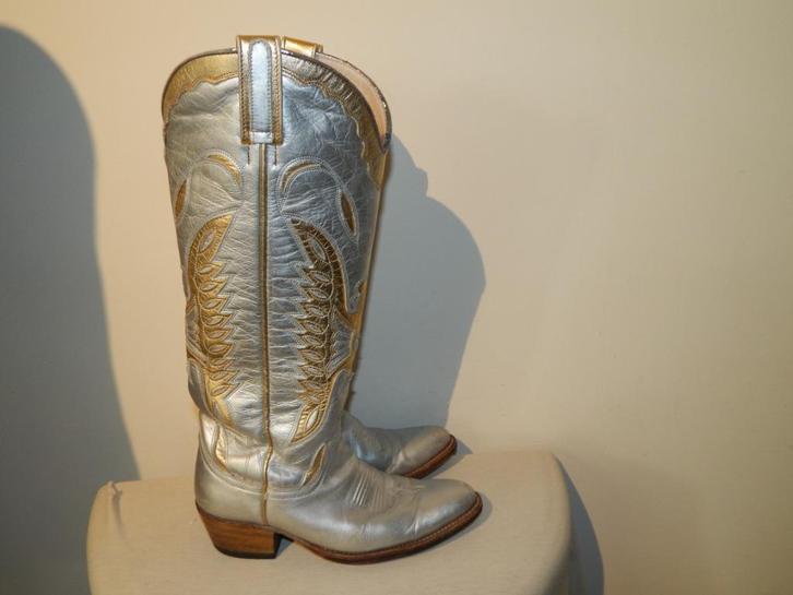 Sendra by Paul Warmer cowboy laarzen zilver met goud leer 38, Kleding | Dames, Schoenen, Gedragen, Hoge laarzen, Overige kleuren