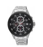 Seiko chronograph special precision black hardlex, Staal, Polshorloge, Nieuw, Ophalen of Verzenden