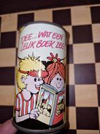 Vintage spaarpot - 'Tjee... Wat een leuk boek zeg!', Verzamelen, Blikken, Ophalen of Verzenden, Gebruikt