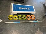 Reebok step met bodypump set gekleurd 20 kg, Gebruikt, Ophalen of Verzenden, Bodypump set, Reebok