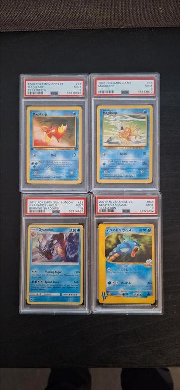 Pokemon psa 9 magikarp/gyarados kaarten ( 1st editions )  beschikbaar voor biedingen