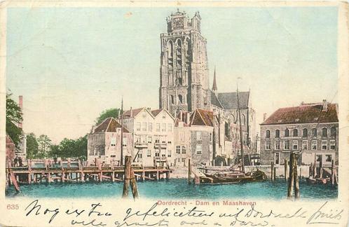 (386-280-037) Dordrecht Dam en Maashaven, Verzamelen, Ansichtkaarten | Nederland, Zuid-Holland, Verzenden