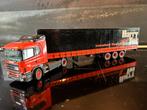 Tekno Scania 4 serie Harry Vos met mega volume trailer izgst, Hobby en Vrije tijd, Modelauto's | 1:50, Ophalen of Verzenden, Zo goed als nieuw