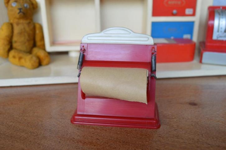 fifties speelgoed rol inpakpapier op houder geobra, Antiek en Kunst, Antiek | Speelgoed, Ophalen of Verzenden